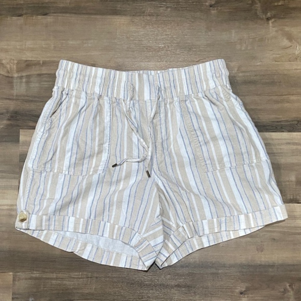 Hannah Blue and White Striped Women's Cargo Shorts